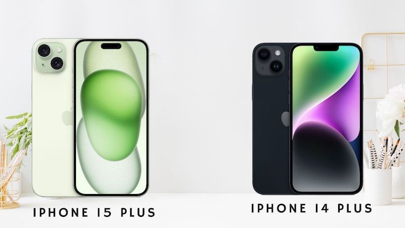 iPhone 14 Plus có tới 5 màu trong khi iPhone 15 Plus chỉ có 4 lựa chọn màu sắc Cả 2 sản phẩm có một chút khác nhau về màu sắc