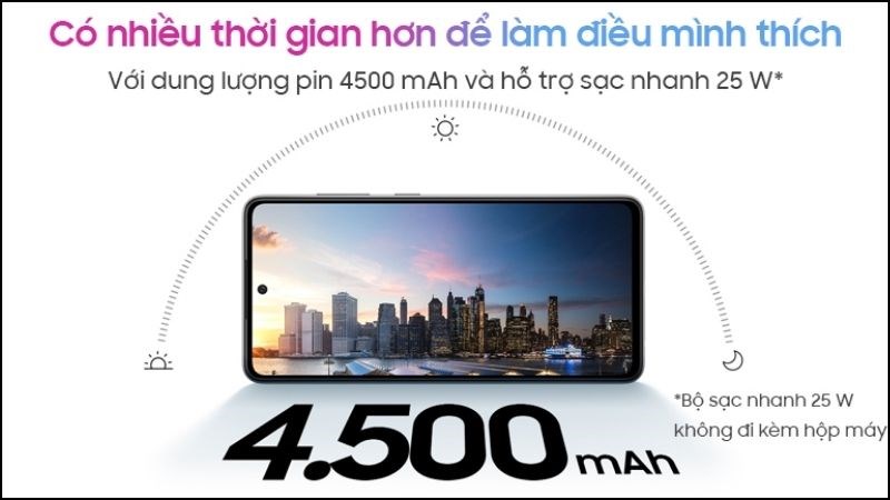 Samsung A52 có dung lượng pin tương đối cao cho thời gian sử dụng lâu