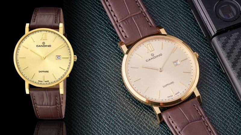 Sở hữu kểu d&aacute;ng đơn giản, nổi bật với sắc v&agrave;ng sang trọng của mặt đồng hồ