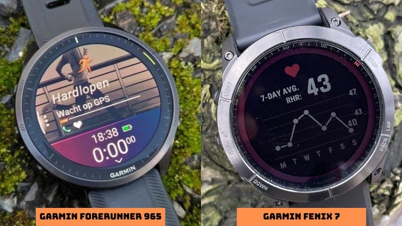 Forerunner 965 c&oacute; khung viền bằng Titanium c&ograve;n Fenix 7 c&oacute; khung viền bằng Khung Polyme