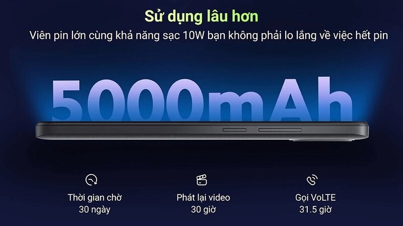 Redmi A2+ v&agrave; Redmi A1 đều c&oacute; vi&ecirc;n pin lớn l&ecirc;n đến 5000mAh