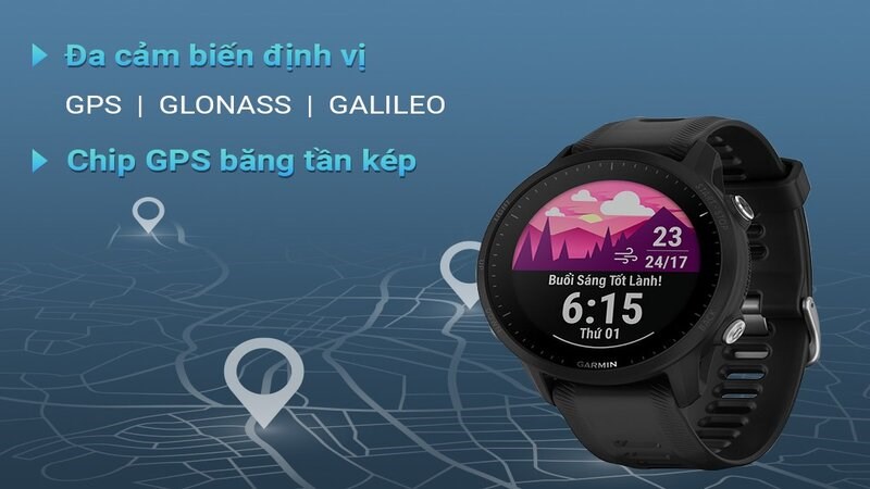 Forerunner 265 Music và 955 có tới 3 hệ thống định vị Forerunner 265 Music và 955 có tới 3 hệ thống định vị