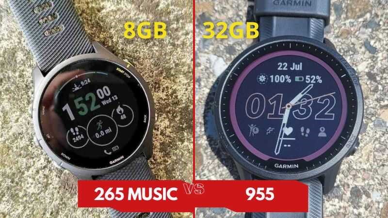 Bộ nhớ trong của Forerunner 955 cao hơn Foreruner 265 Music Bộ nhớ trong của Forerunner 955 cao hơn Foreruner 265 Music