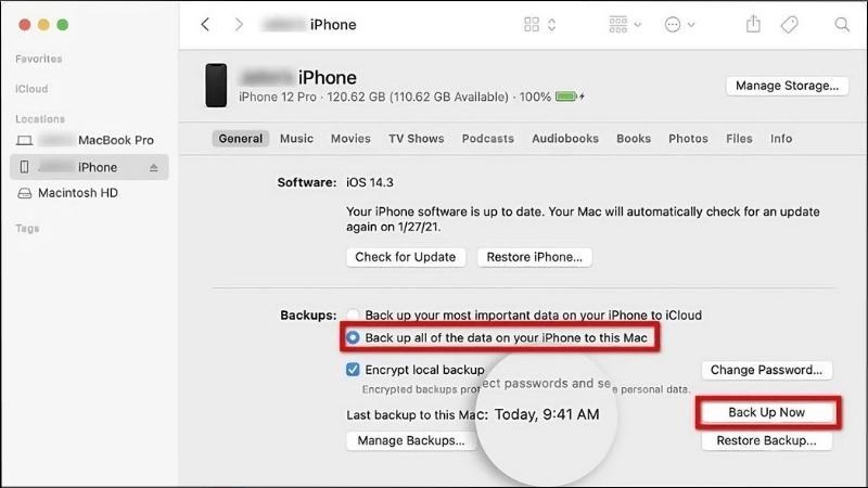 Nhấn General > Chọn Sync để đồng bộ ho&aacute; dữ liệu