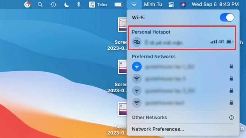 Tiến h&agrave;nh bật WiFi tr&ecirc;n Macbook