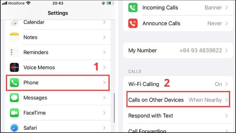 Bật t&iacute;nh năng Allow Calls on Other Devices tr&ecirc;n iPhone