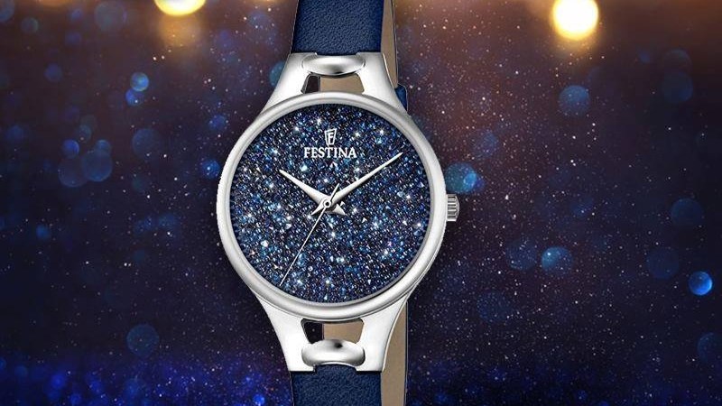 Đồng hồ Festina đ&iacute;nh đ&aacute; Swarovski to&aacute;t l&ecirc;n vẻ lấp l&aacute;nh, rực rỡ