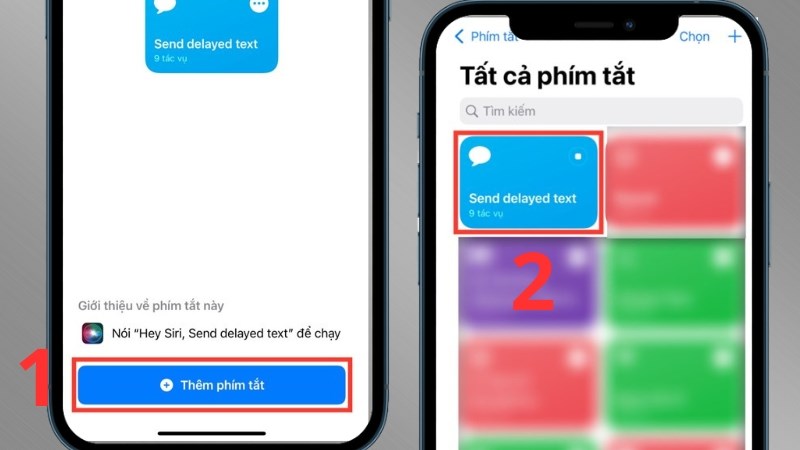 c Nhấn chọn mục Thêm phím tắt > Chọn Send delayed text