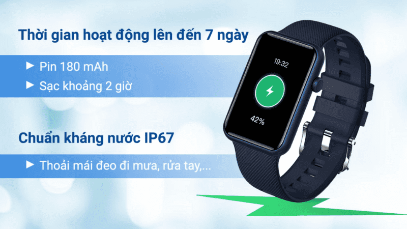 Thời lượng pin đủ sức dùng tới 7 ngày Thời lượng pin đủ sức dùng tới 7 ngày