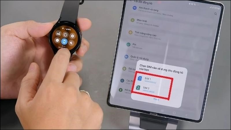 Chọn sim đã được chuyển đổi thành eSim dành cho đồng hồ thông minh