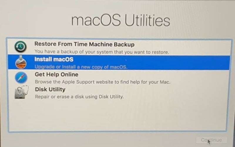 Nhấn v&agrave;o C&agrave;i đặt macOS (Install macOS)