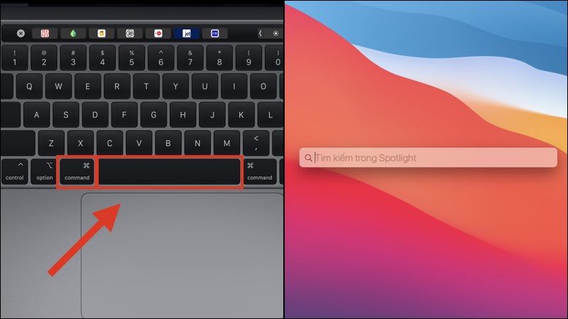 Nhấn Command + Spacebar để mở Spotlight