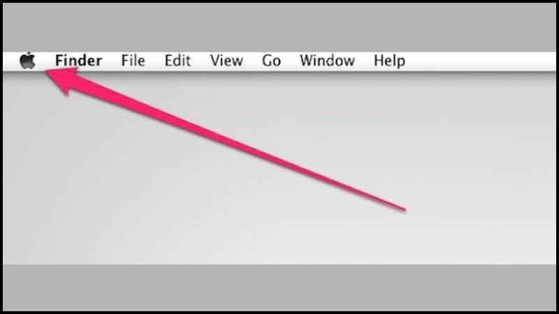 Bấm vào biểu tượng Apple ở góc dưới bên trái màn hình