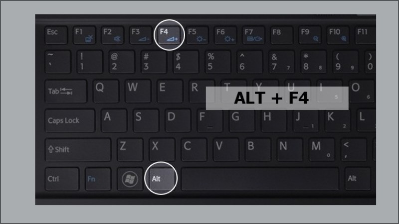 Nhấn tổ hợp ph&iacute;m Alt + F4 tr&ecirc;n b&agrave;n ph&iacute;m