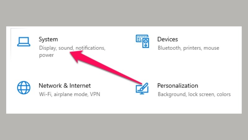 V&agrave;o phần System trong c&agrave;i đặt