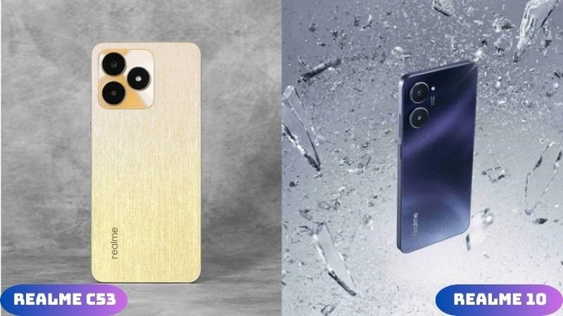 Cả hai d&ograve;ng điện thoại realme C53 v&agrave; realme 10 đều c&oacute; cho m&igrave;nh một thiết kế đẹp v&agrave; sang trọng