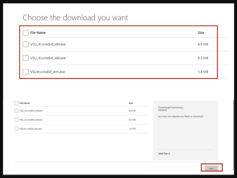 Nhấn chọn mục c&oacute; phi&ecirc;n bản tr&ugrave;ng với m&aacute;y t&iacute;nh của bạn > Chọn Next