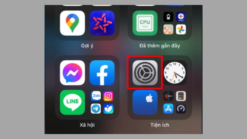 Vào ứng dụng Cài đặt trên iPhone