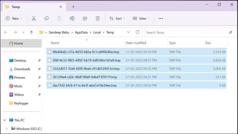 Chọn tất cả c&aacute;c file v&agrave; tiến h&agrave;nh xo&aacute;