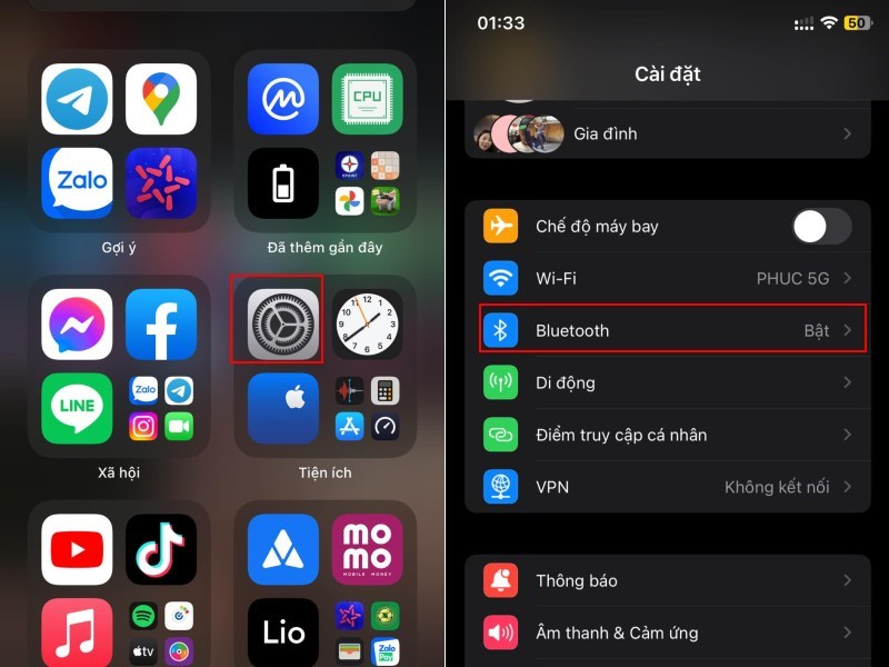 Truy cập v&agrave;o Bluetooth