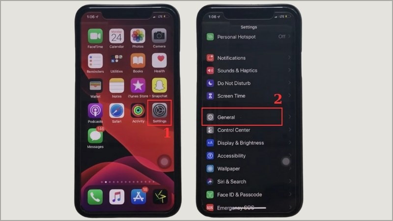 Khởi động ứng dụng Settings (C&agrave;i đặt) > Chọn General (C&agrave;i đặt chung)