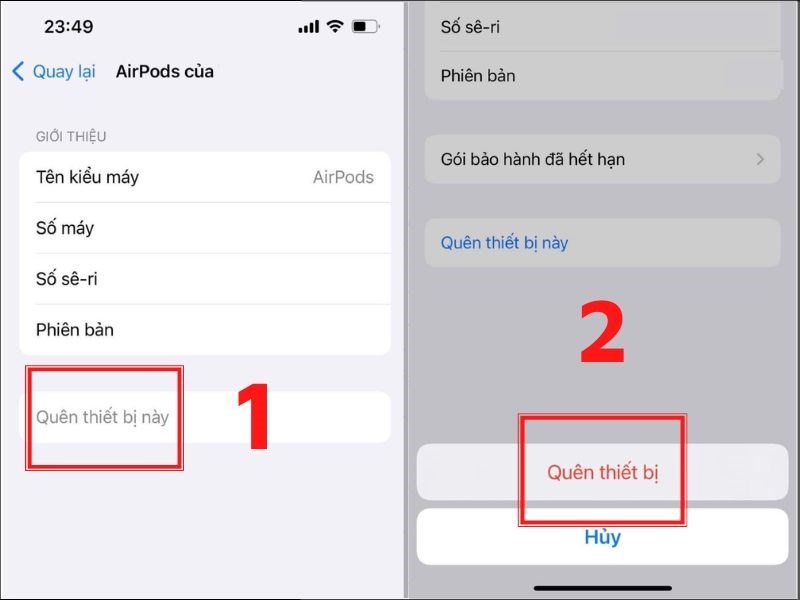 Chọn Qu&ecirc;n thiết bị n&agrave;y > Chọn Qu&ecirc;n thiết bị