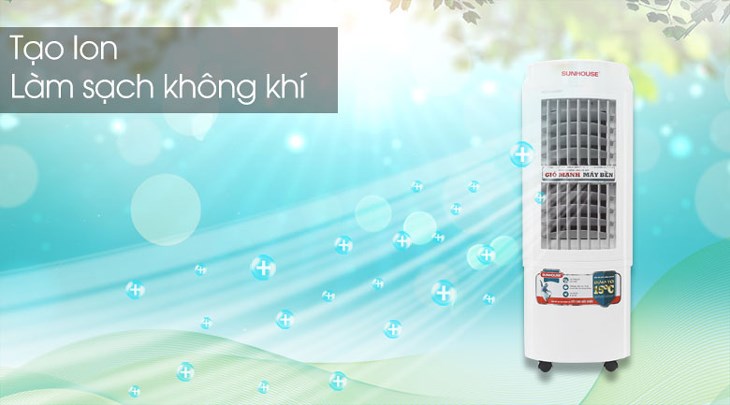 Quạt điều hòa Sunhouse SHD7723 có thể tạo ion âm giúp lọc sạch không khí, đem đến cho gia đình bạn không gian sống trong lành Quạt điều hòa Sunhouse SHD7723 có thể tạo ion âm giúp lọc sạch không khí, đem đến cho gia đình bạn không gian sống trong lành
