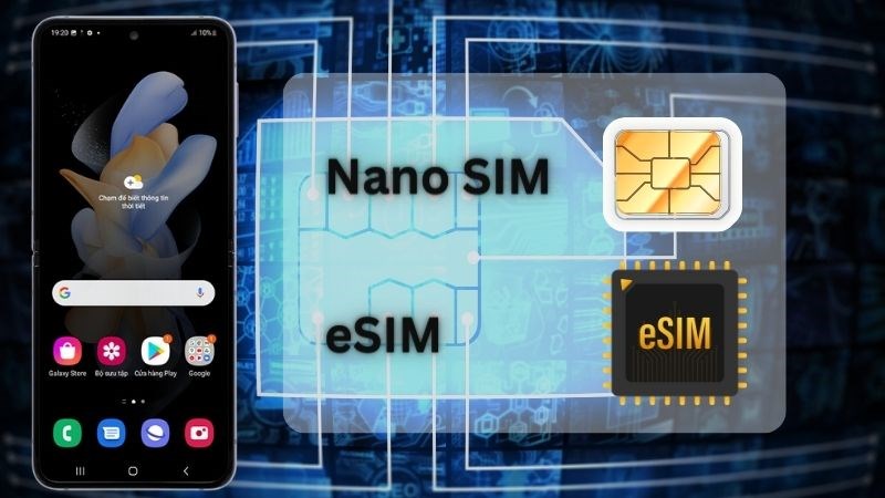 Kết hợp c&ugrave;ng l&uacute;c cả Nano SIM v&agrave; eSIM