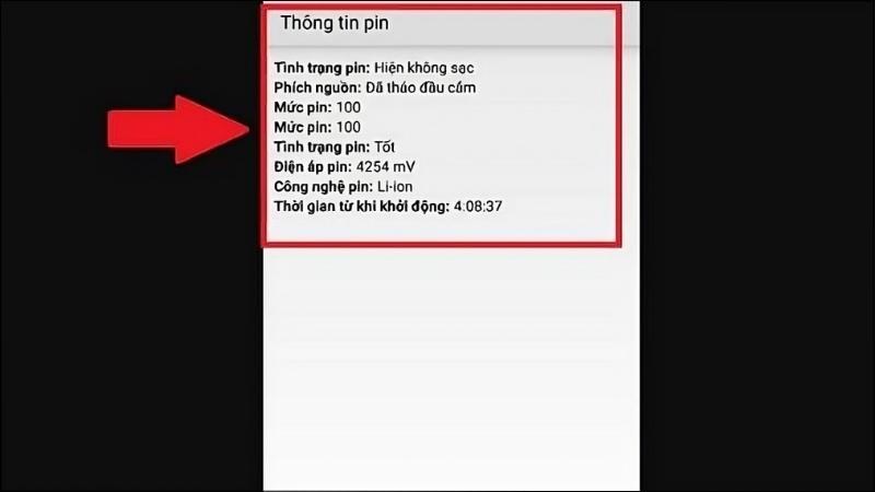 Chọn vào Thông tin pin để xem Tình trạng PIN của OPPO