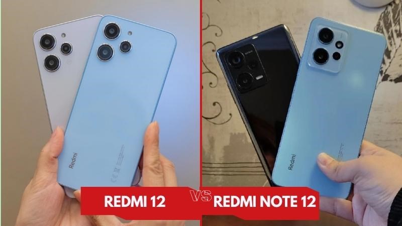 Redmi 12 v&agrave; Redmi Note 12 c&oacute; thiết kế kh&aacute; tương đồng nhau