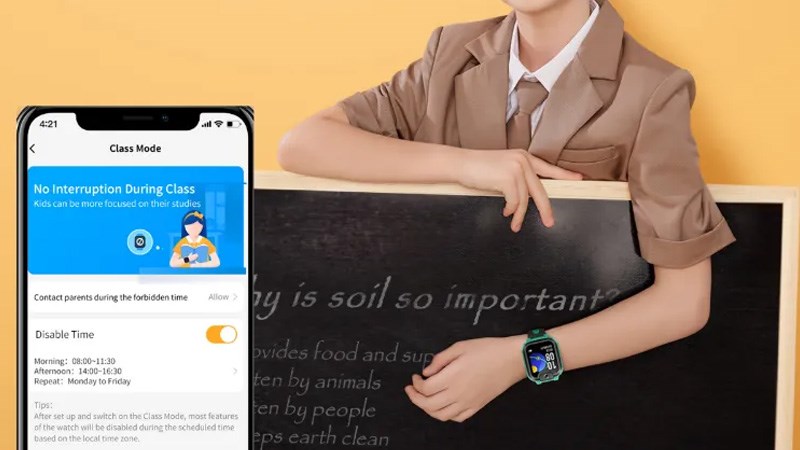 Chế độ tr&ecirc;n lớp sẽ hạn chế việc b&eacute; xao nh&atilde;ng khi đang học