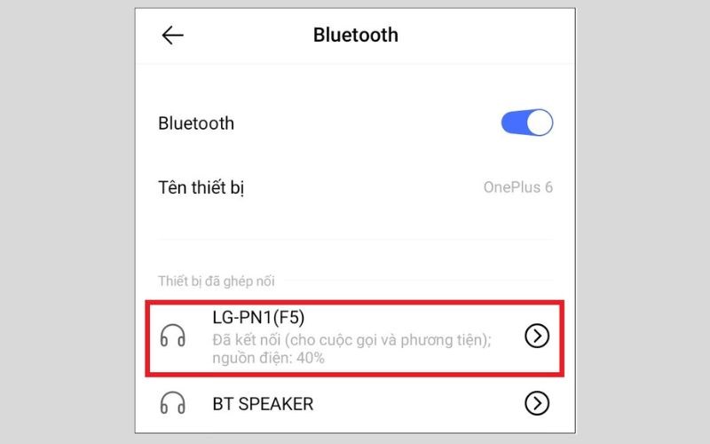 Loa Bluetooth đang được kết nối