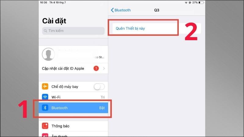 Chọn Forget This Device (Qu&ecirc;n thiết bị n&agrave;y)