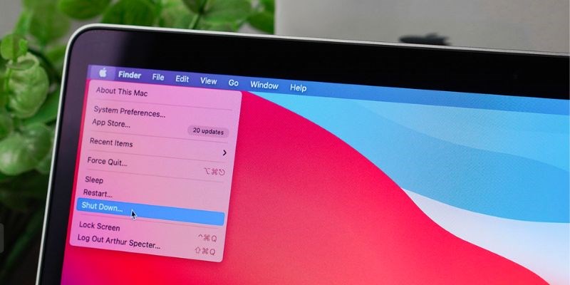 Chọn s Chọn shutdown trên menu hiển thị