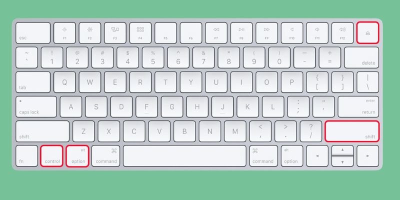 M Nhấn giữ các phím Shift + Control + Option + Nguồn