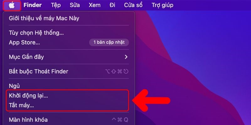 Nhấn Chọn Shutdown
