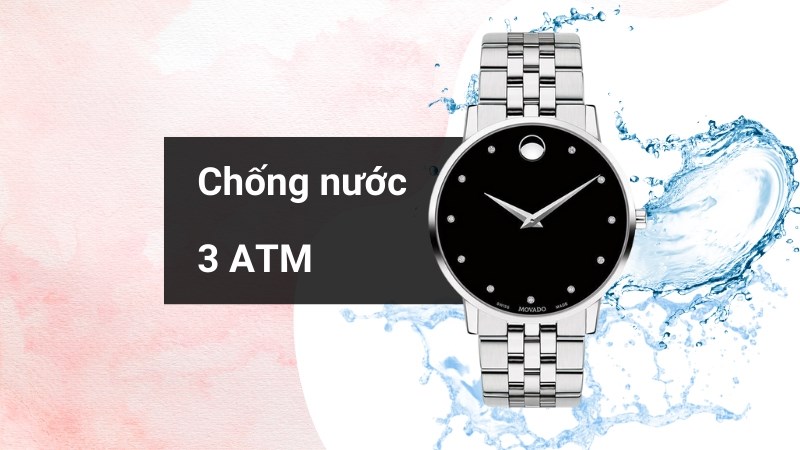 Movado 40 mm Nam 0607201 nổi bật với 12 vi&ecirc;n kim cương đại diện cho 12 giờ trong ng&agrave;y