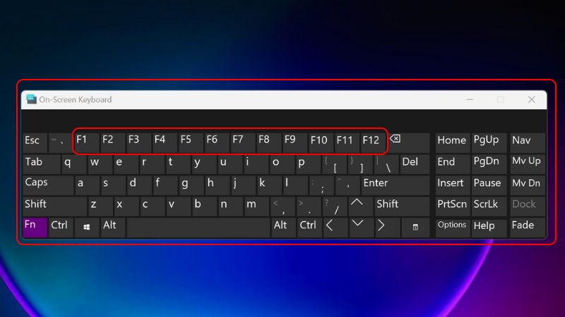 Click chuột v&agrave;o ph&iacute;m Fn để chuyển c&aacute;c ph&iacute;m số sang c&aacute;c ph&iacute;m chức năng 