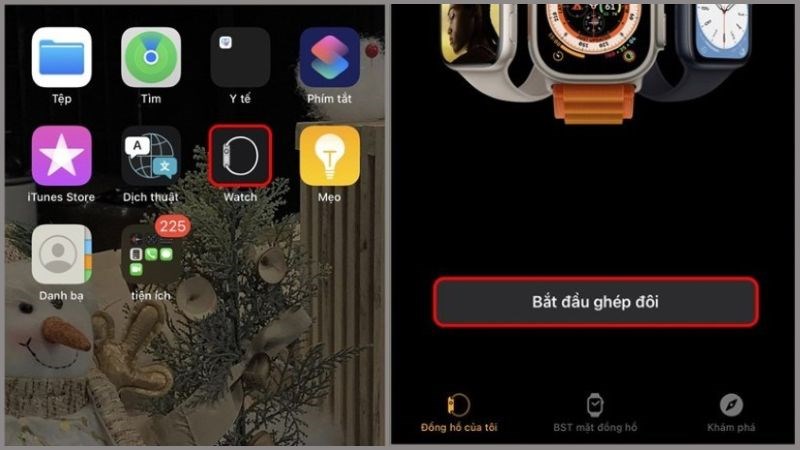 Bật Apple Watch l&ecirc;n bằng c&aacute;ch thực hiện thao t&aacute;c nhấn v&agrave; giữ n&uacute;t sườn