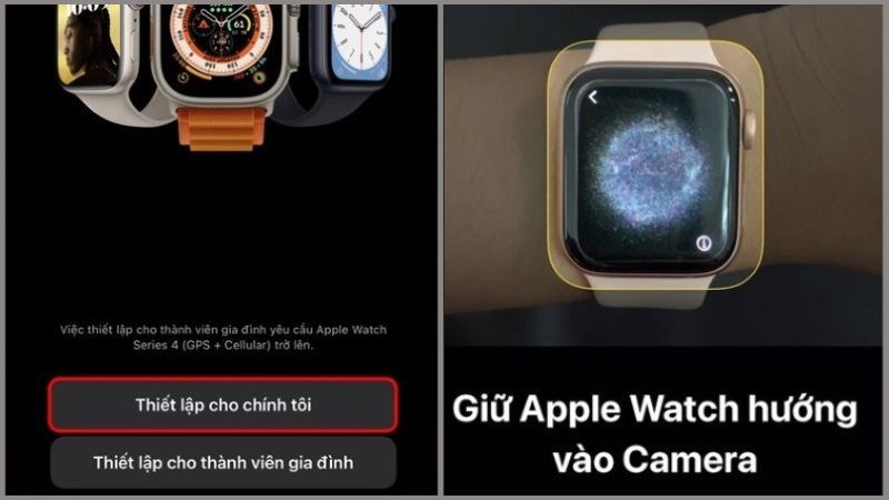Đưa iPhone bạn cần gh&eacute;p đ&ocirc;i lại gần với chiếc Apple Watch Series 8