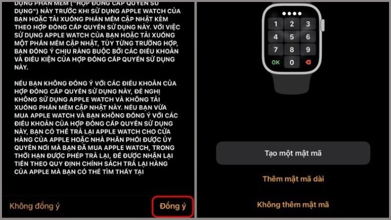 Nhấn v&agrave;o Thiết lập cho ch&iacute;nh t&ocirc;i rồi di chuyển Apple Watch Series 8 v&agrave;o vị tr&iacute; khung v&agrave;ng