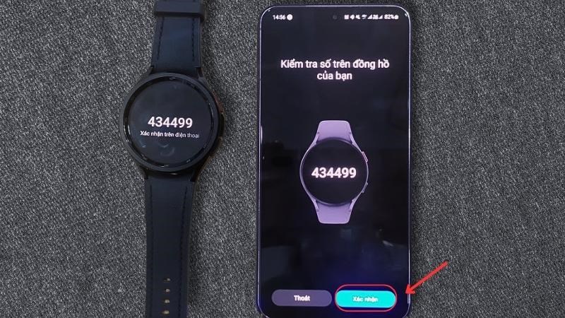 Kiểm tra 2 mã số hiển thị trên đồng hồ và điện thoại giống nhau > Chọn Xác nhận 
