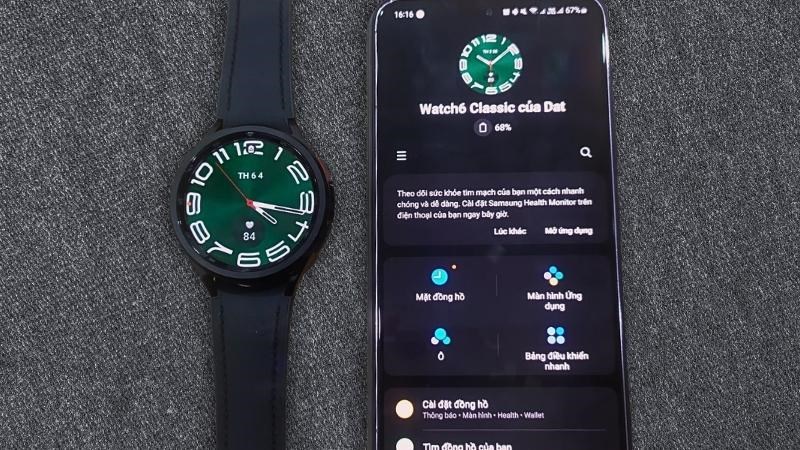 Giao diện khi Galaxy Watch6 Classic và điện thoại kết nối thành công 