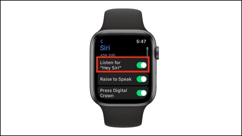 Tắt t&ugrave;y chọn Listen for &ldquo;Hey Siri&rdquo;