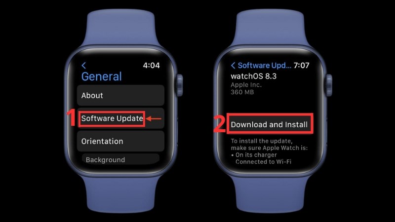 Chọn Software Update. > Bấm v&agrave;o Download and Install