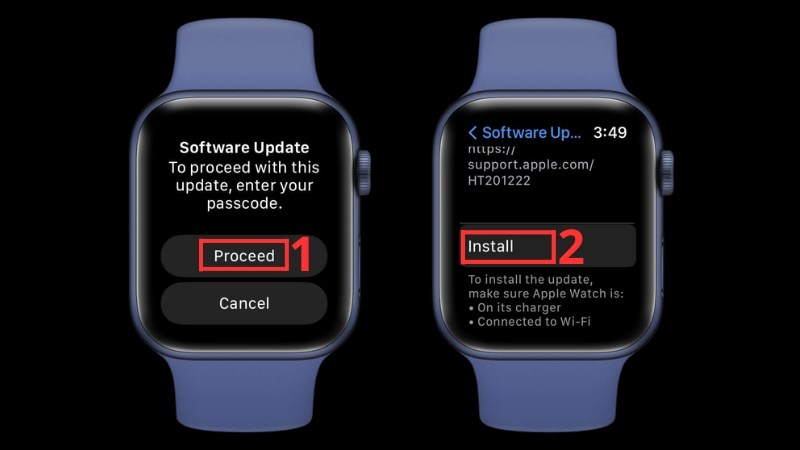 Nhấn v&agrave;o Proceed > Nhập mật khẩu > Chọn Install