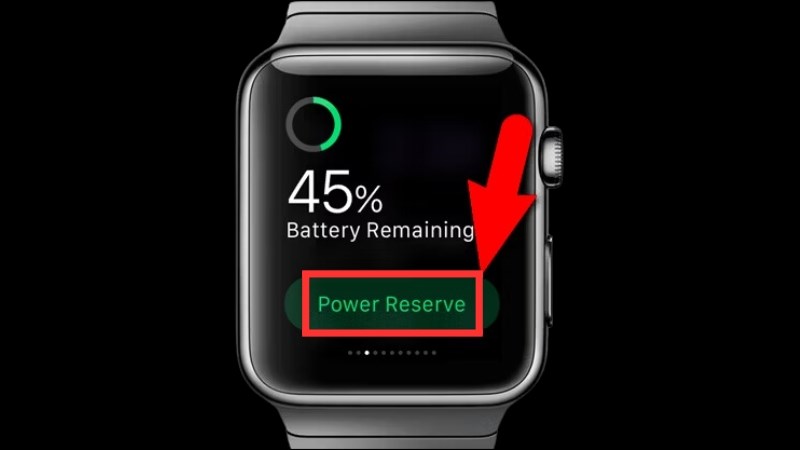 Vuốt phải hoặc tr&aacute;i để thấy phần trăm pin > Chọn Power Reserve