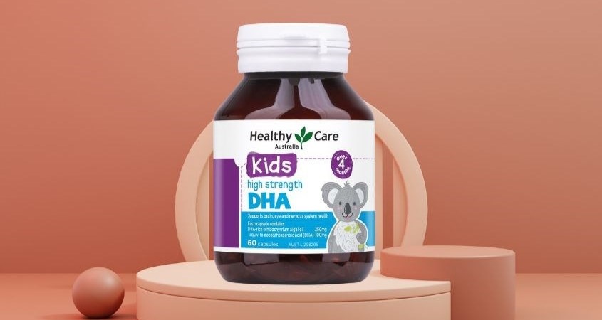 Viên uống Healthy Care Kids High Strength DHA bổ não 60 viên (từ 4 tháng)