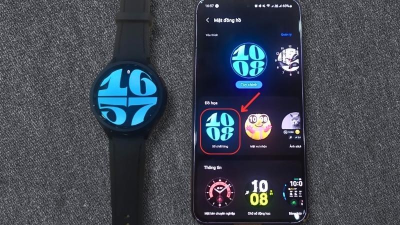 Chọn mẫu bạn th&iacute;ch > Sau đ&oacute; đồng hồ sẽ tự động cập nhật 