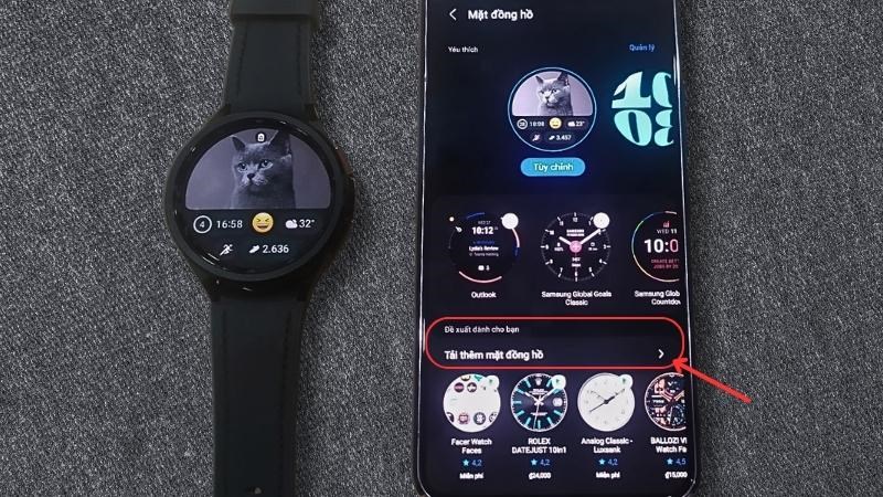 Lướt xuống t&igrave;m v&agrave; chọn mục Tải th&ecirc;m mặt đồng hồ 